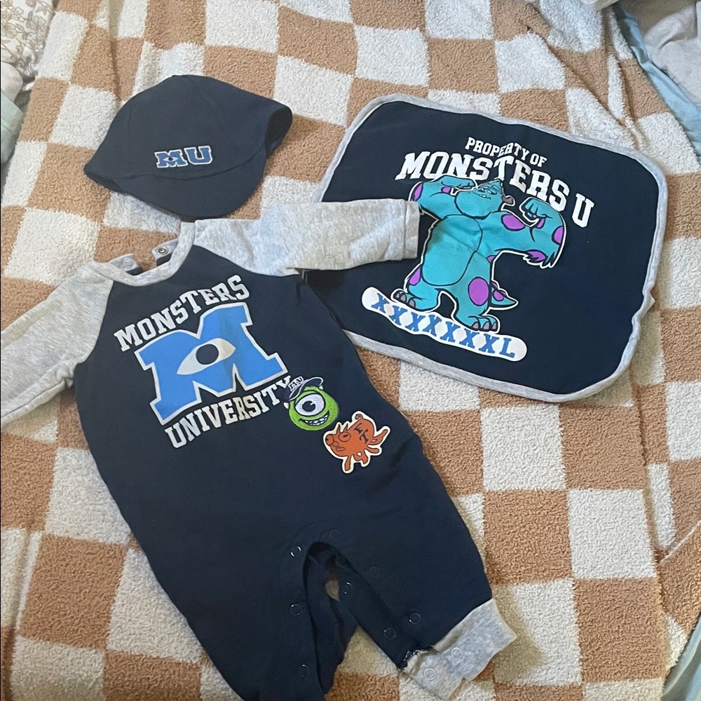 Disney Monsters University Kids Pajama Set - Navy and Gray